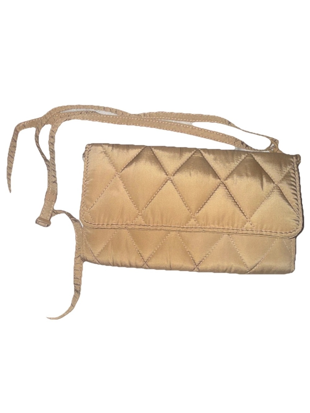 Vera Bradley Quilted Satin Clutch in Champagne Gold